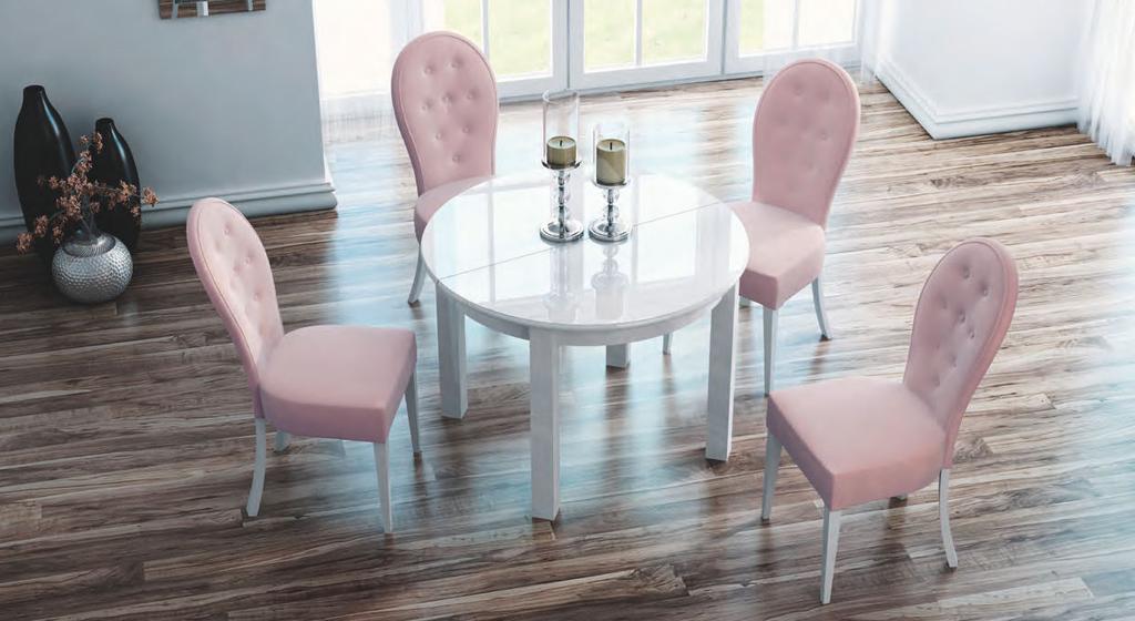 Round tables are uniquely suitable for the dining room,