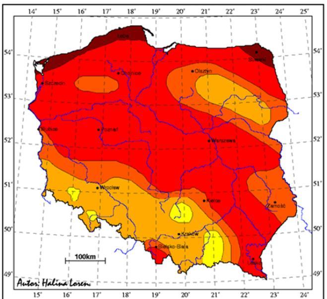 występują zatem na terenie powiatu nyskiego, prudnickiego i głubczyckiego oraz w północnowschodniej części regionu w powiatach oleskim i kluczborskim. Rysunek 6.