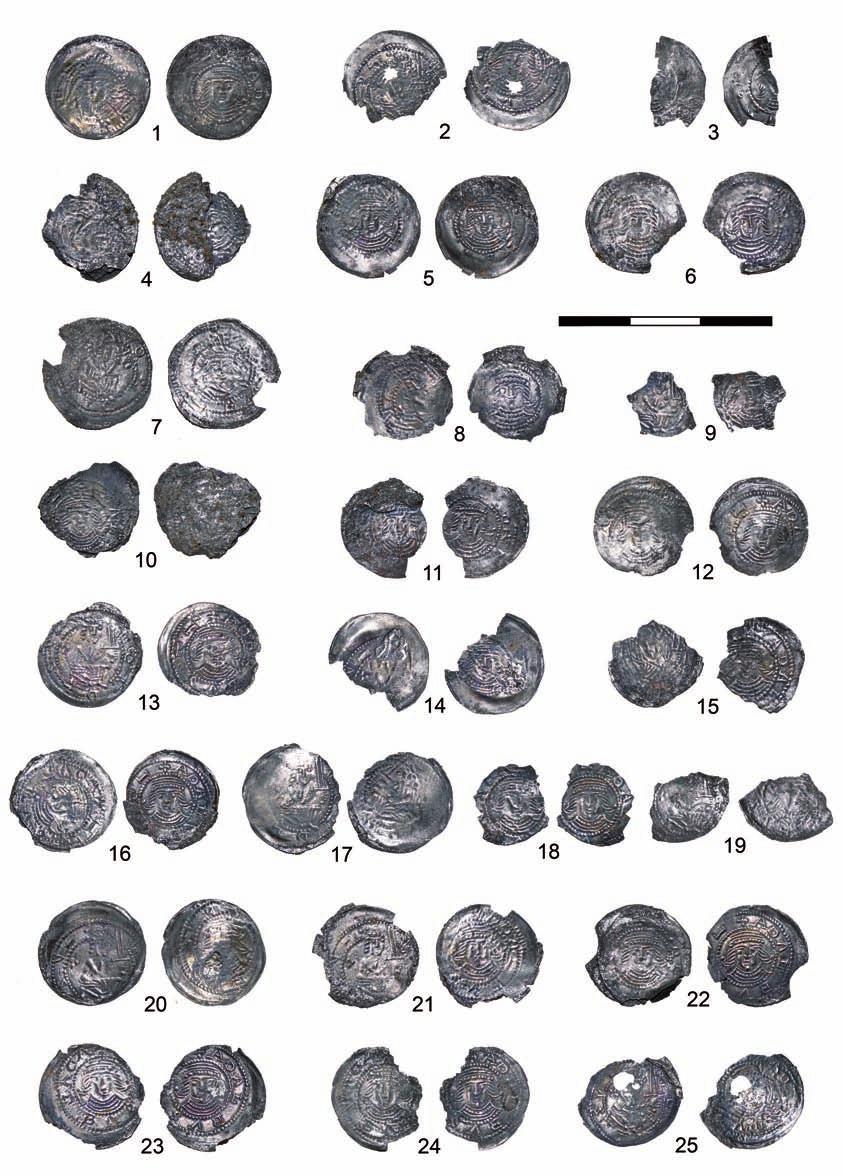 Ryc. 372. Wrocław, pl. Nowy Targ, wykop 2010 2012. Monety, skarb II. Oprac. P. Duma Fig. 372. Wrocław, Nowy Targ square, excavations 2010-2012.