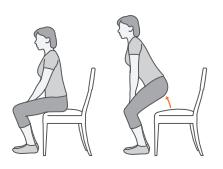 ĆWICZENIA NA STAW KOLANOWY Usiądź na krześle, utrzymuj wyprostowaną pozycję ciała, stopy opierają się stabilnie o podłogę.