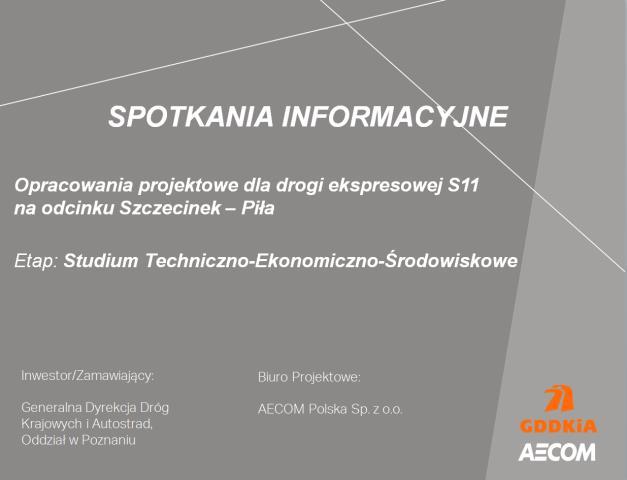 3.2 Wydruki wieloformatowe Na każde spotkanie przygotowano wydruki wielkoformatowe projektowanej drogi S11 - plany orientacyjne w skali 1: 25 000 oraz plany sytuacyjne w skali 1:5000.