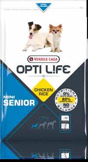 SENIOR MINI Zapewnia psom zdrową starość 2,5 kg 7,5 kg Opti Life Senior Mini to doskonale zbilansowana karma, opracowana specjalnie w celu zaspokojenia wszystkich potrzeb żywieniowych Twojego