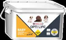 BABY 3 kg PUPPY MINI 1 kg 2,5 kg 7,5 kg Idealna do łagodnego przejścia od pokarmu płynnego do stałego Opti Life Baby to doskonale zbilansowana, wysokoenergetyczna i łatwostrawna karma opracowana