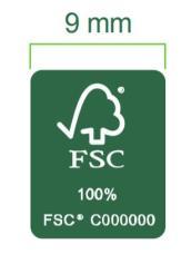 label to ensure that the label remains uncluttered. The minimum space is calculated by using the height of the FSC initials of the logo.