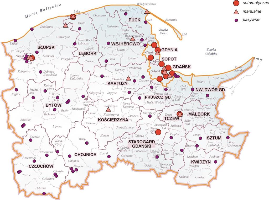 Wykaz stacji i stanowisk pomiarowych uwzględnionych w ocenie rocznej 2010 wraz z uzyskanymi wynikami przedstawiony został w tabelach: Załącznik 1.