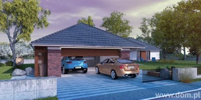 Projekt garażu dwustanowiskowego HM Vehiculum IV G2 CE (GARAŻ MA2-03) z pomieszczeniem gospodarczym Garaż wolnostojący można sytuować w odległości 1,5 m lub bezpośrednio na linii działki, jeśli