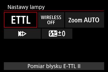 Nastawy lampy 1 Wybierz pozycję [Sterowanie zewn. Speedlite].