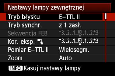 2 3 Wybierz pozycję [Nastawy lampy].