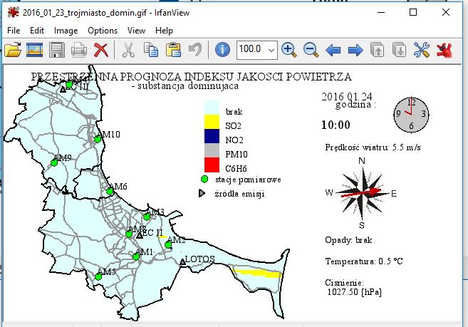 Prognoza substancji dominującej 24.01.2016 r.