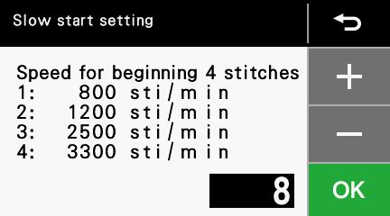 7. SEWING 7-2. Zmiana ustawień szycia Skala X "," Skala Y "i" Prędkość szycia "można zmieniać nawet w trybie gotowości do szycia.