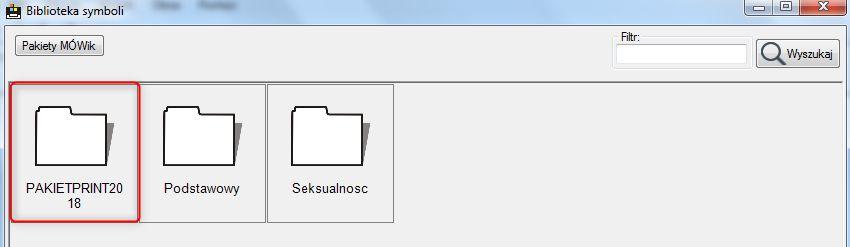 Pakiet zostanie wklejony do odpowiedniego folderu na dysku: Korzystanie z pobranego pakietu w programie MÓWik PRINT 2.