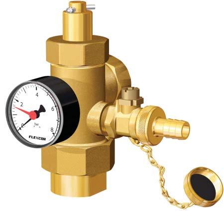 Zespół przyłączeniowy Flexcon 1 jest przeznaczony do zbiorników wyrównawczych Flexcon o pojemności od 110 do 1000 litrów i instalacji o mocy do 2355 kw.