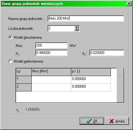 spozycyjności (q i ). Wystarczy podać jedną z tych wartości, druga z nich jest wyliczana automatycznie przez program. Rys. 8.