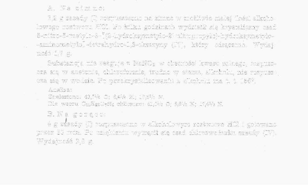 1,5 mola) i 25 /o roztworu amoniaku (34 ml 0,5 mola). Mieszaninę kłócono w temperaturze pokojowej aż do zniknięcia fazy nitroetanu, co trwało około 7 godzin. Klarowny roztwór nasycono chlorkiem sodu.