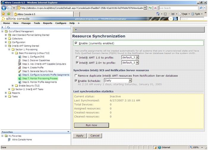 34. Wybierz pozycję Step 7. Monitor Provisioning Process (Krok 7. Monitorowanie procesu inicjowania). Na liście są wyświetlane komputery, do których zastosowano wygenerowane klucze.
