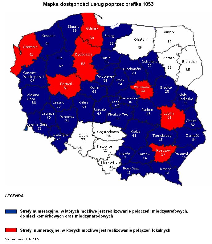 - na koniec roku 2005 w wysokości - mln PLN. 4.5. Niezależny Operator Międzystrefowy Sp. z o.