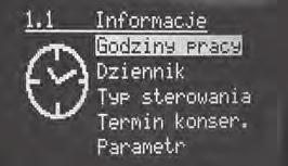 Ustawienia Punkt Informacja składa się z 5 punktów podmenu.