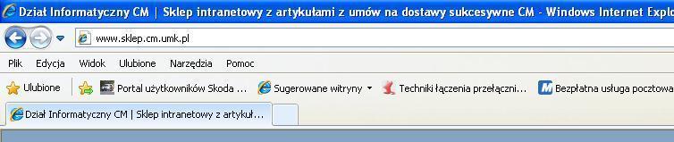 Pierwszą czynnością jaką użytkownik musi wykonać jest określenie rodzaju artykułu, który ma zamiar zamówić (np.
