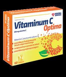 Vitaminum C Optima Wiesiołek Dzieci powyżej 6. roku życia:. Dorośli: 2 tabletki. 60 tabletek EAN: 5902666650214 Nr towaru: 119240 uzupełniający dietę w witaminę C.