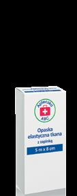 tkana Elastyczna opaska tkana z zapinką lub zapinkami. W zależności od stopnia ucisku opaskę można stosować jako: opaskę podtrzymującą opatrunki, opaskę uciskową, np.