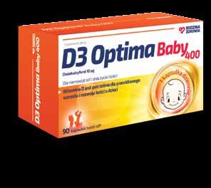 D3 Optima Baby 400 Diabetive 1 kapsułka 90 kapsułek twist-off EAN: 5902666650887 Nr towaru: 119870 Krople w kapsułkach twist-off o zawartości 400 j.m. witaminy D (cholekalcyferol).