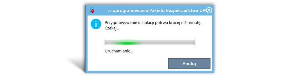 4. Po pozytywnym ukończeniu skanowania (lub ewentualnym jego pominięciu) rozpoczyna się proces instalacji