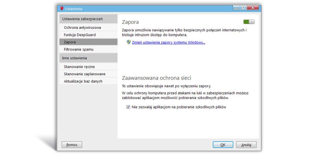 2.4. Pakiet Bezpieczeństwa UPC Zapora Podstawowe zalety Pełna integracja z systemem operacyjnym Współdziałanie Pakiet Bezpieczeństwa UPC z zaporą systemu Windows chroni Twój komputer przed atakami