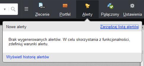 OTWIERANIE OKNA Okno Alerty można otworzyć: z poziomu Menu Głównego, poprzez rozwinięcie listy Menu i wybranie opcji Narzędzia, a następnie opcji Alerty, sposób uruchomienia przedstawia Rys. 156.