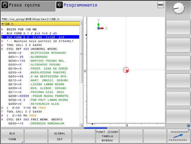 Funkcje specjalne Przegląd funkcji specjalnych 10 Menu Standardy programu Softkey Wytyczne programu nacisnąć Softkey Funkcja Opis Definiowanie półwyrobu Strona 78 Wybrać tabelę punktów Definiowanie