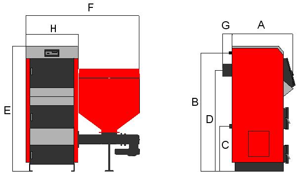2.1 PODSTAWOWE WYMIARY KOTŁA Parametry Jed.