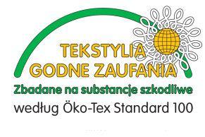 produkcji wózka posiadają certyfikat OEKO-TEX. Certyfikat Oeko-Tex Standard 100 potwierdza spełnienie wymagań zawartych w załączniku XVII REACH (włączając stosowanie barwników azowych, niklu itp.