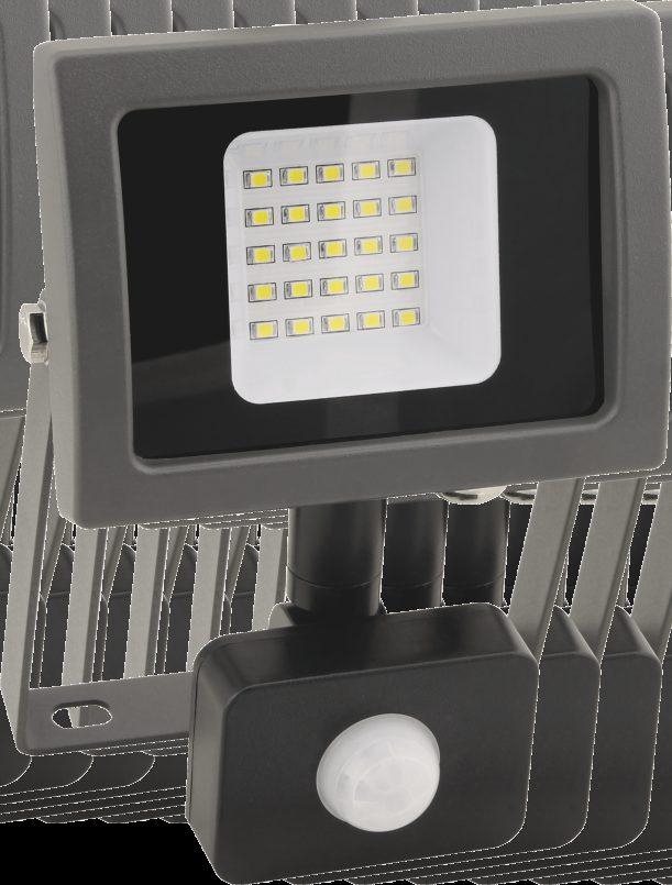 OPRAWY LED LED NL SMD OXY S naświetlacz LED z czujnikiem ruchu IR OBUDOWA: odlew aluminium KLOSZ: szkło hartowane INNE: - Czujnik ruchu IR z możliwością