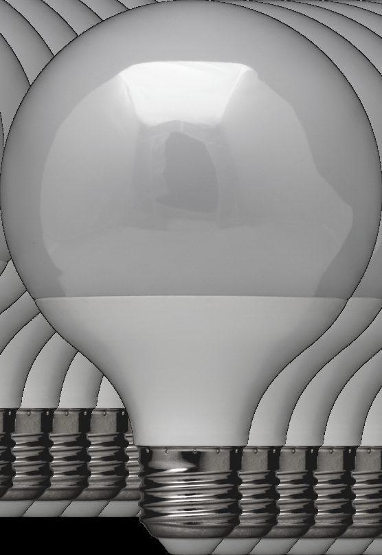 ŹRÓDŁA ŚWIATŁA LED LED G95 energooszczędna lampa LED OBUDOWA: tworzywo sztuczne KLOSZ: mleczny, tworzywo sztuczne - Zamiennik tradycyjnej żarowej żarówki typu GLS.