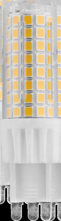 ŹRÓDŁA ŚWIATŁA LED LED G9 energooszczędna lampa LED OBUDOWA: 6W tworzywo sztuczne OBUDOWA: 7,5W ceramika KLOSZ: przeźroczysty, tworzywo sztuczne - Zamiennik żarówki halogenowej JCD G9.