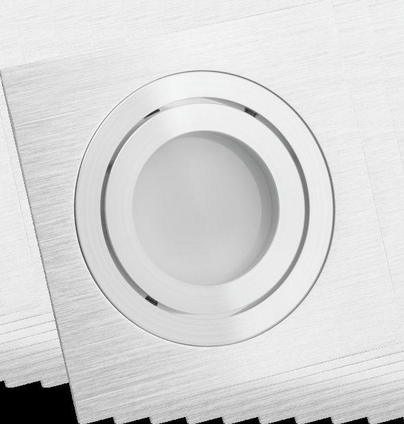 OPRAWY DEKORACYJNE R-HDC-DTL50 ozdobna ramka oprawy do wbudowania OBUDOWA: aluminium szczotkowane - Możliwość ustawienia kierunku świecenia. - Bez oprawki ceramicznej dla źródła światła.