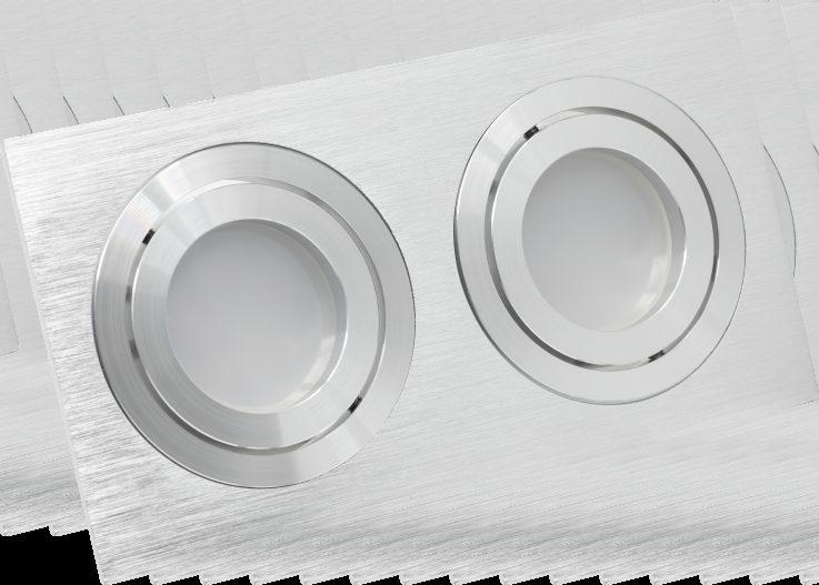 OPRAWY DEKORACYJNE R-HDC-DTL2 ozdobna ramka oprawy do wbudowania OBUDOWA: aluminium szczotkowane - Możliwość ustawienia kierunku świecenia. - Bez oprawki ceramicznej dla źródła światła.