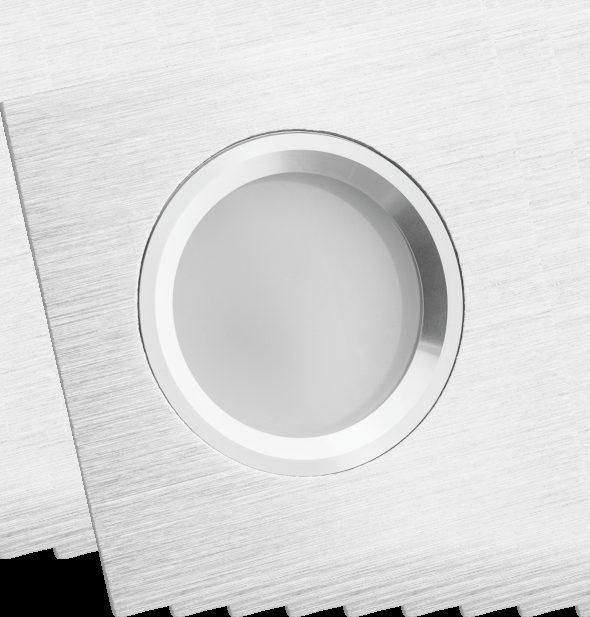 OPRAWY DEKORACYJNE R-HDC-DSL50 ozdobna ramka oprawy do wbudowania OBUDOWA: aluminium szczotkowane - Bez oprawki ceramicznej dla źródła światła.