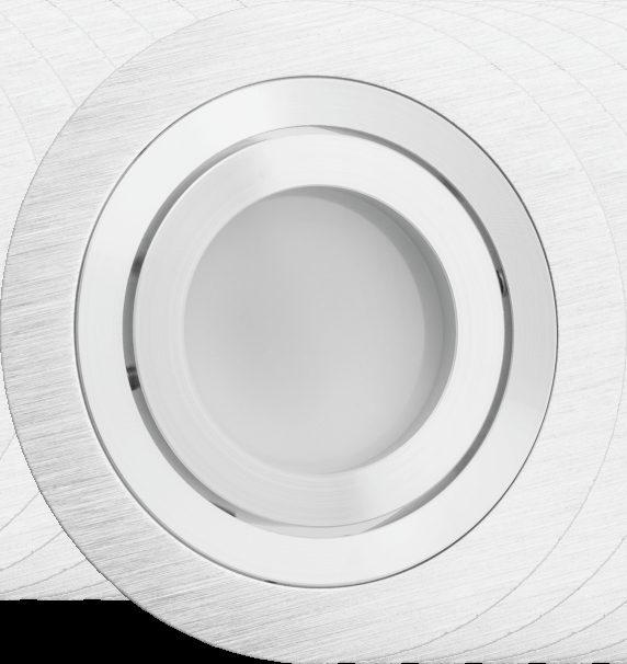 OPRAWY DEKORACYJNE R-HDC-DT50 ozdobna ramka oprawy do wbudowania OBUDOWA: aluminium szczotkowane - Możliwość ustawienia kierunku świecenia. - Bez oprawki ceramicznej dla źródła światła.