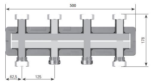 Przykładowe zdjęcia i schemat rys. 22 Moc rozdzielacza max. max. do 70 kw/δt = 20 K Max. temperatura 110 C Max.
