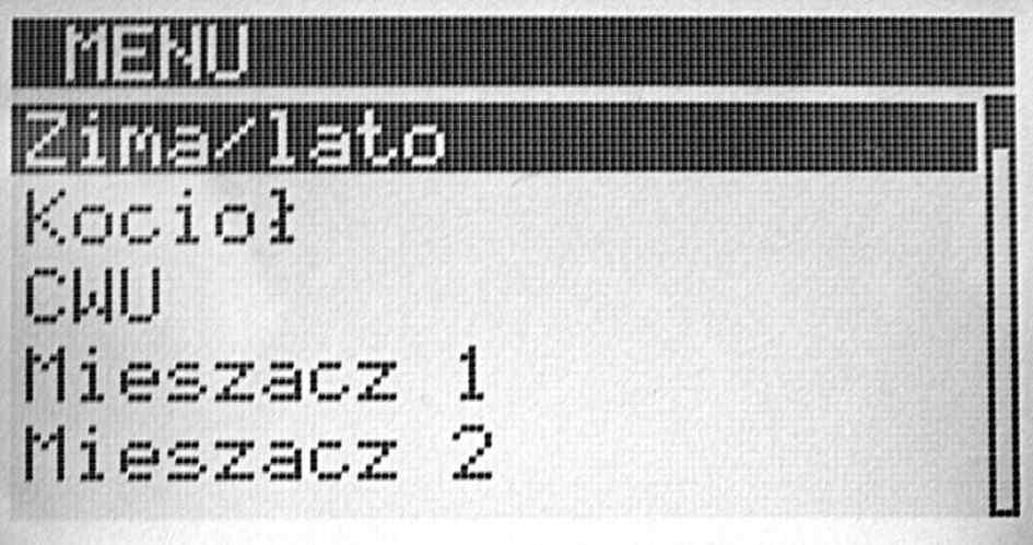 Należy przycisnąć klawisz, temperatura zadana kotła zostanie podświetlona co sygnalizuje, że za pomocą klawiszy klawiszy lub można zmienić nastawę temperatury.