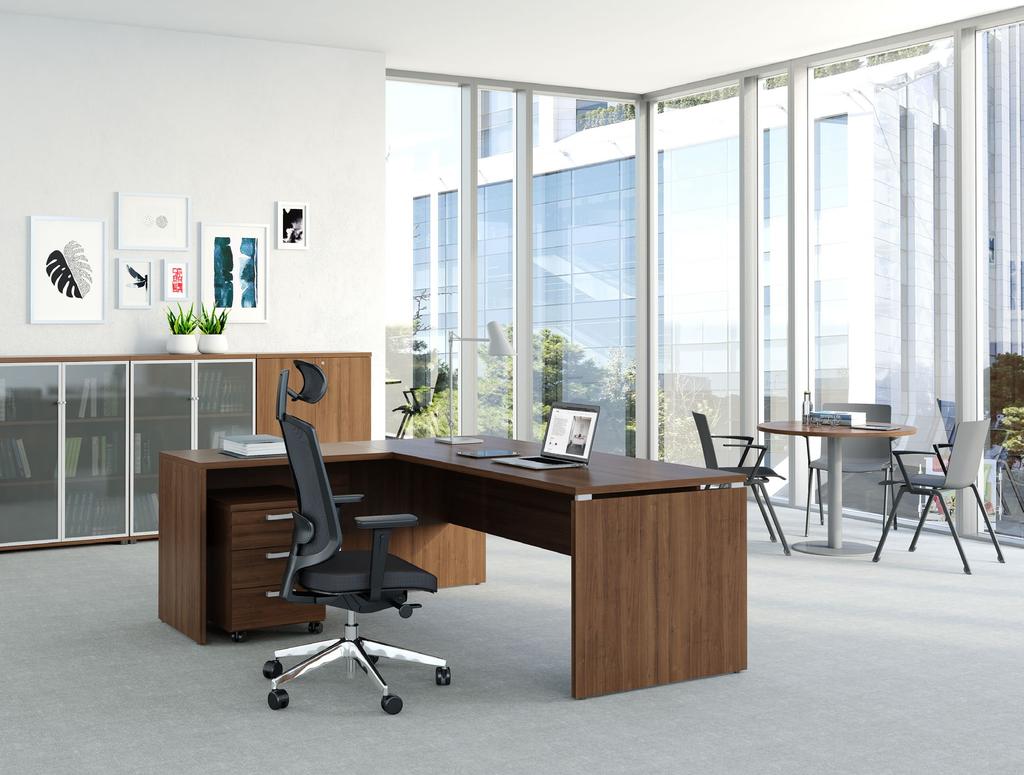 EC18 biurko / desk 1800 / 800 / 758 EC90 przystawka / extenstion 900 / 550 / 758 EC13 kontener / pedestal 435 / 525 / 590 EC31 szafa / storage HS300 x 2 drzwi szklane / glass