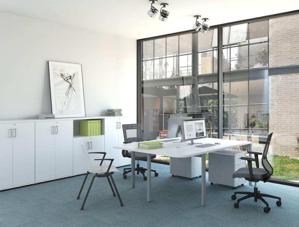 BSA24 bench / bench 1600 / 1400 / 758 PH71 przystawka / desk extenstion 500 / 1400 / 758 KH13 x 2 kontener / pedestal 435 / 525 / 590 H31