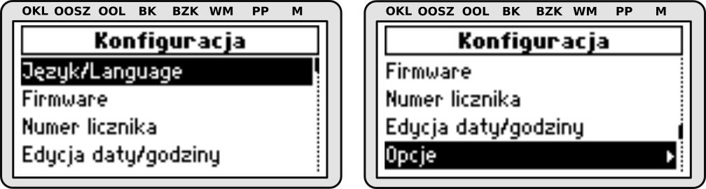 Pole odczytowe licznika EP-3 może pracować w jednym z dwóch trybów: podstawowym wyświetlanie zaprogramowanych wcześniej ekranów Rysunek 10.