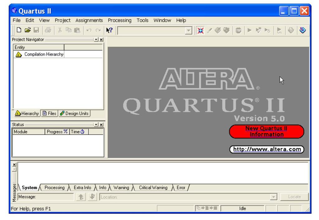 Quartus okno główne