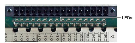 I/O Cyfrowe Wyjścia cyfrowe, wtyczka X2 Pin Oznaczenie Opis 1 O 1 +24V 2 O 2 3 O 3 4 O 4 5 O 5 +24V 6 O 6 7 O 7 Złącze X2 wyjść cyfrowych 8 O 8 9 O 9 +24V 10 O 10 11 O 11 12 O 12 13 O 13 +24V 14 O 14
