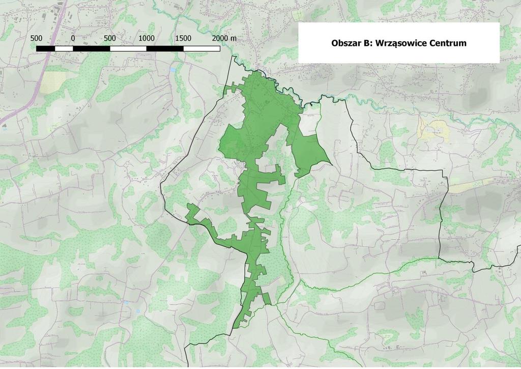 Obszar B. Wrząsowice Centrum Obszar Wrząsowice Centrum obejmuje centralną oraz południową część miejscowości Wrząsowice.
