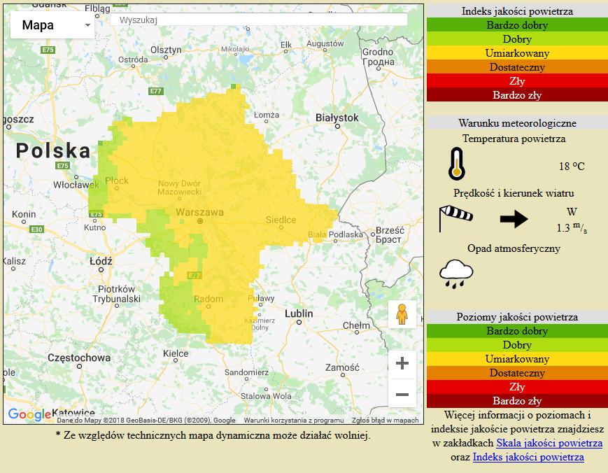 [w µg/m 3 ] na automatycznych stacjach