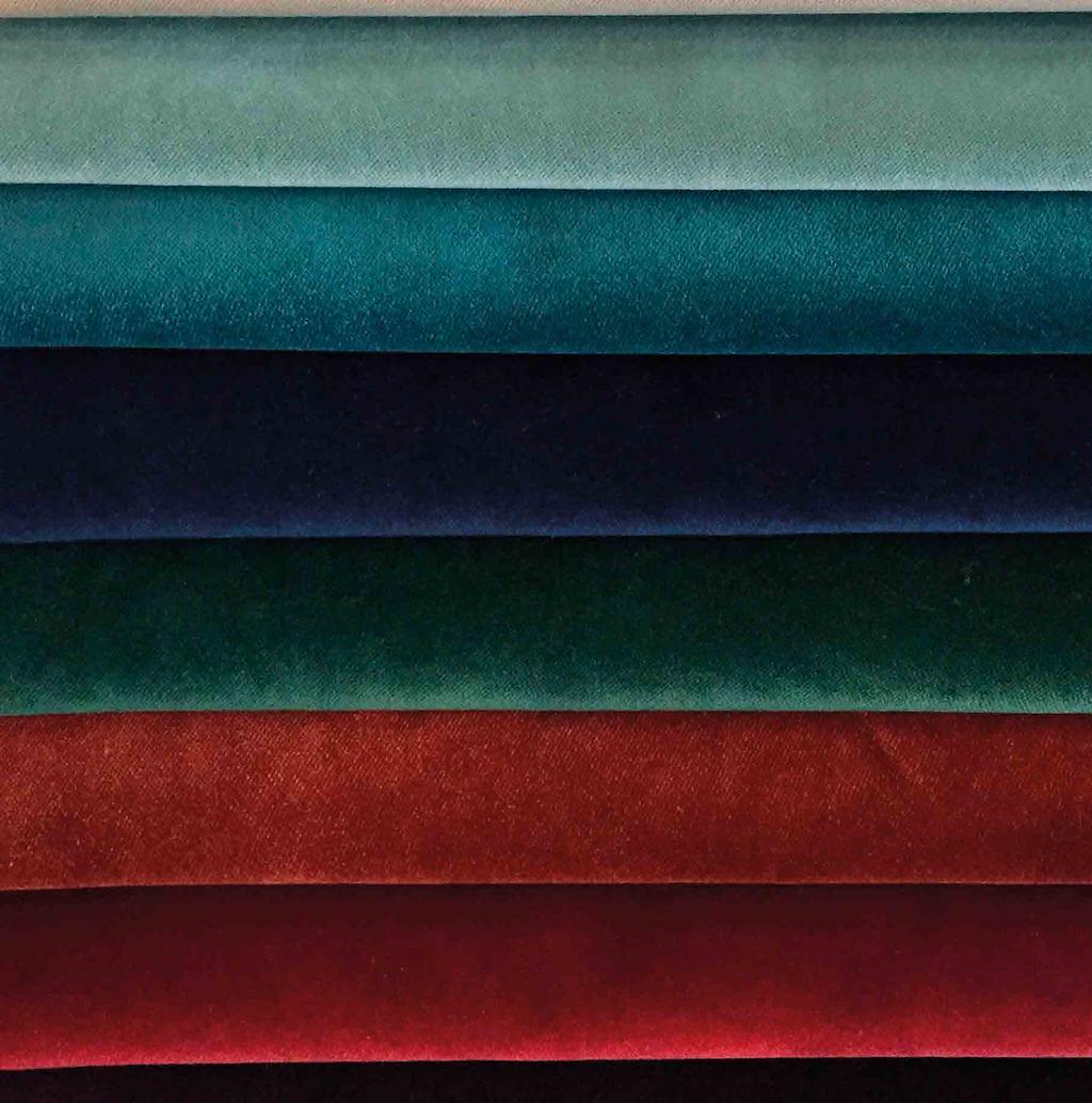 RODZAJE TKANIN OBICIOWYCH TKANINA WELWETOWA PRZYKŁADOWE KOLEKCJE: GLAM VELVET, NAPOLI, SPECTRA, PIANO (WELWET DZIANINOWY) Tkanina z okrywą włókienną (runową) utworzoną z rozciętych, długich