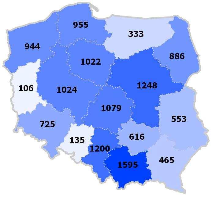 Medialność w regionach Wykres 3.