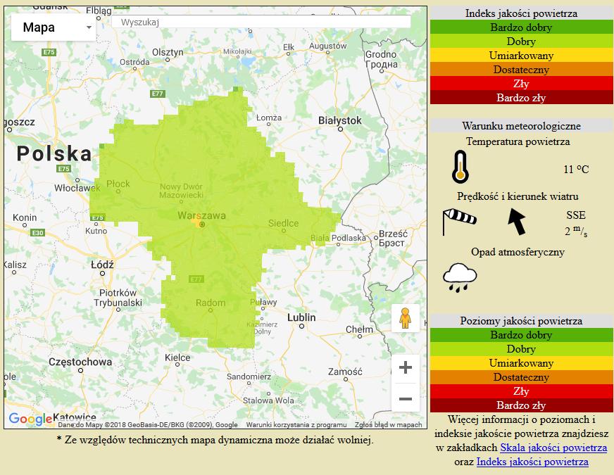 ] na automatycznych stacjach WIOŚ w